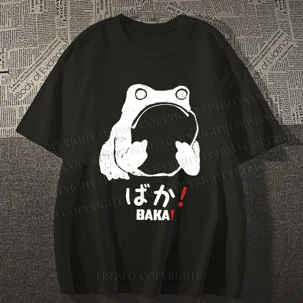 Unisex Vintage Frog Distressed Classic Cotton T-shirt