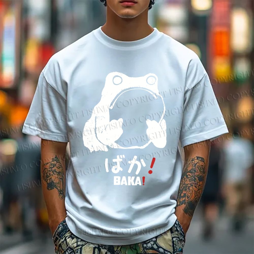 Unisex Vintage Frog Distressed Classic Cotton T-shirt