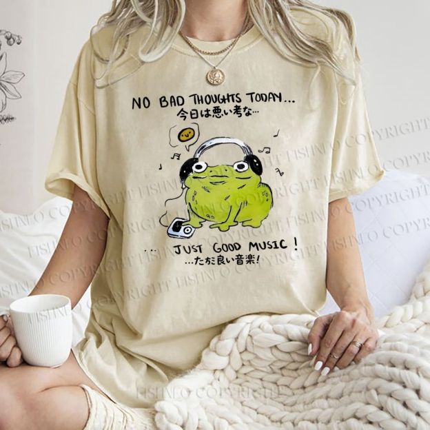 Unisex Just Good Music Printed Washed Tee