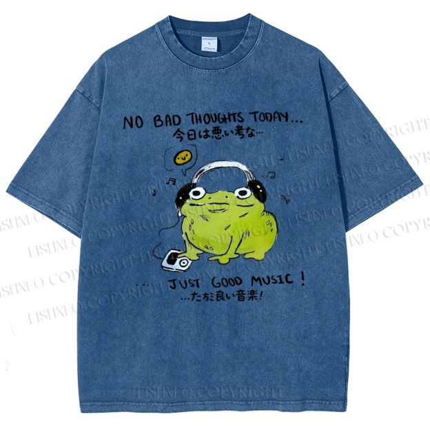Unisex Just Good Music Printed Washed Tee