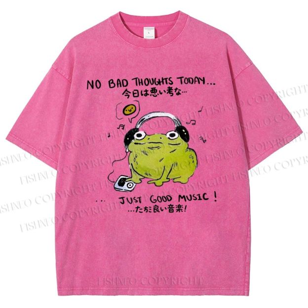 Unisex Just Good Music Printed Washed Tee
