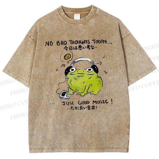 Unisex Just Good Music Printed Washed Tee