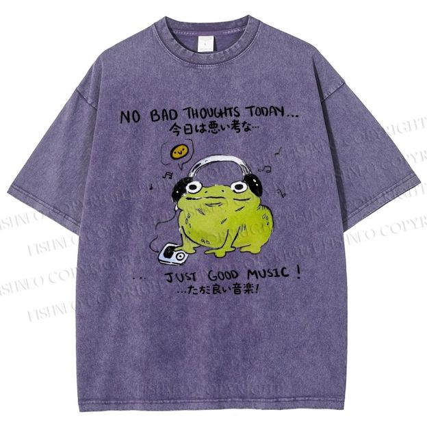Unisex Just Good Music Printed Washed Tee