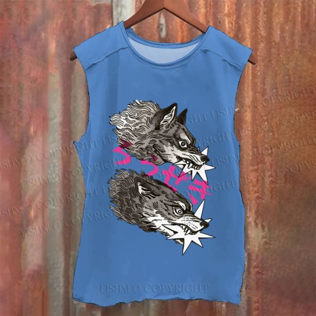 Vintage Japanese Wolf Washed Tank Top