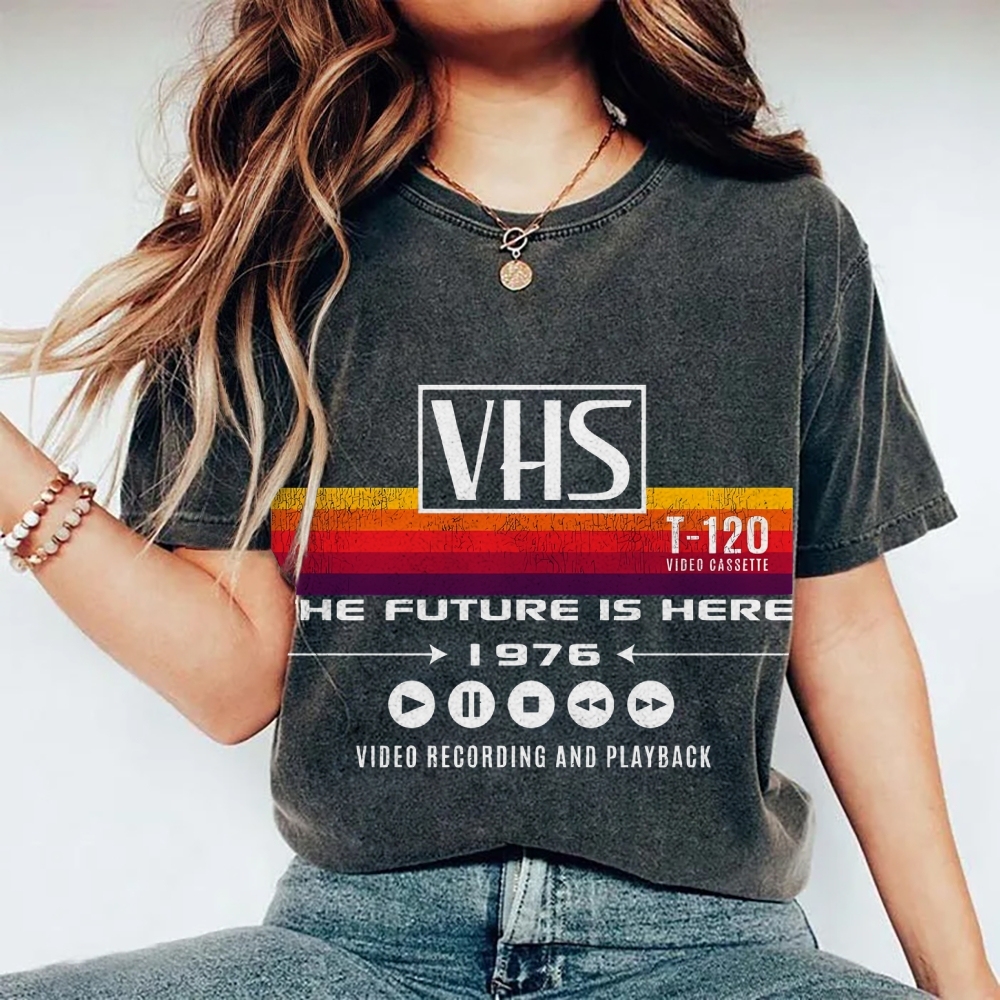 VHS Vintage Wash Japanese Design T-Shirt