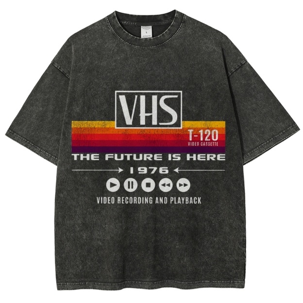 VHS Vintage Wash Japanese Design T-Shirt