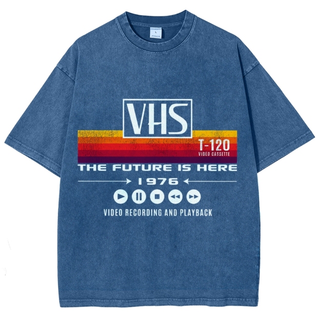 VHS Vintage Wash Japanese Design T-Shirt