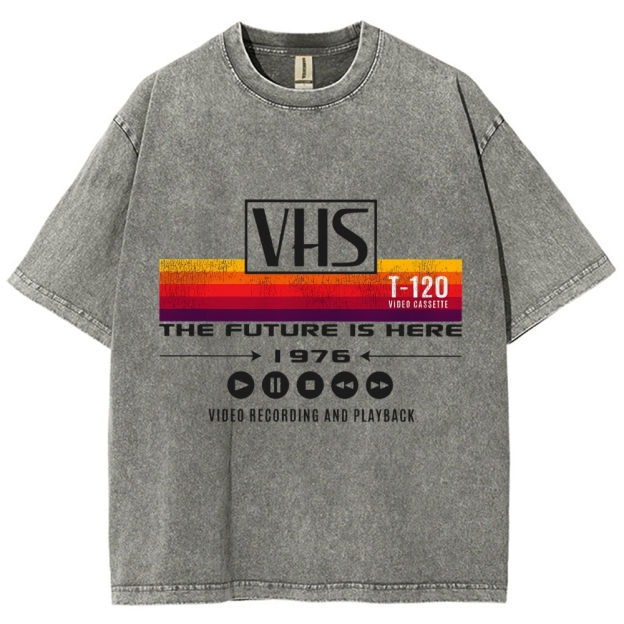 VHS Vintage Wash Japanese Design T-Shirt