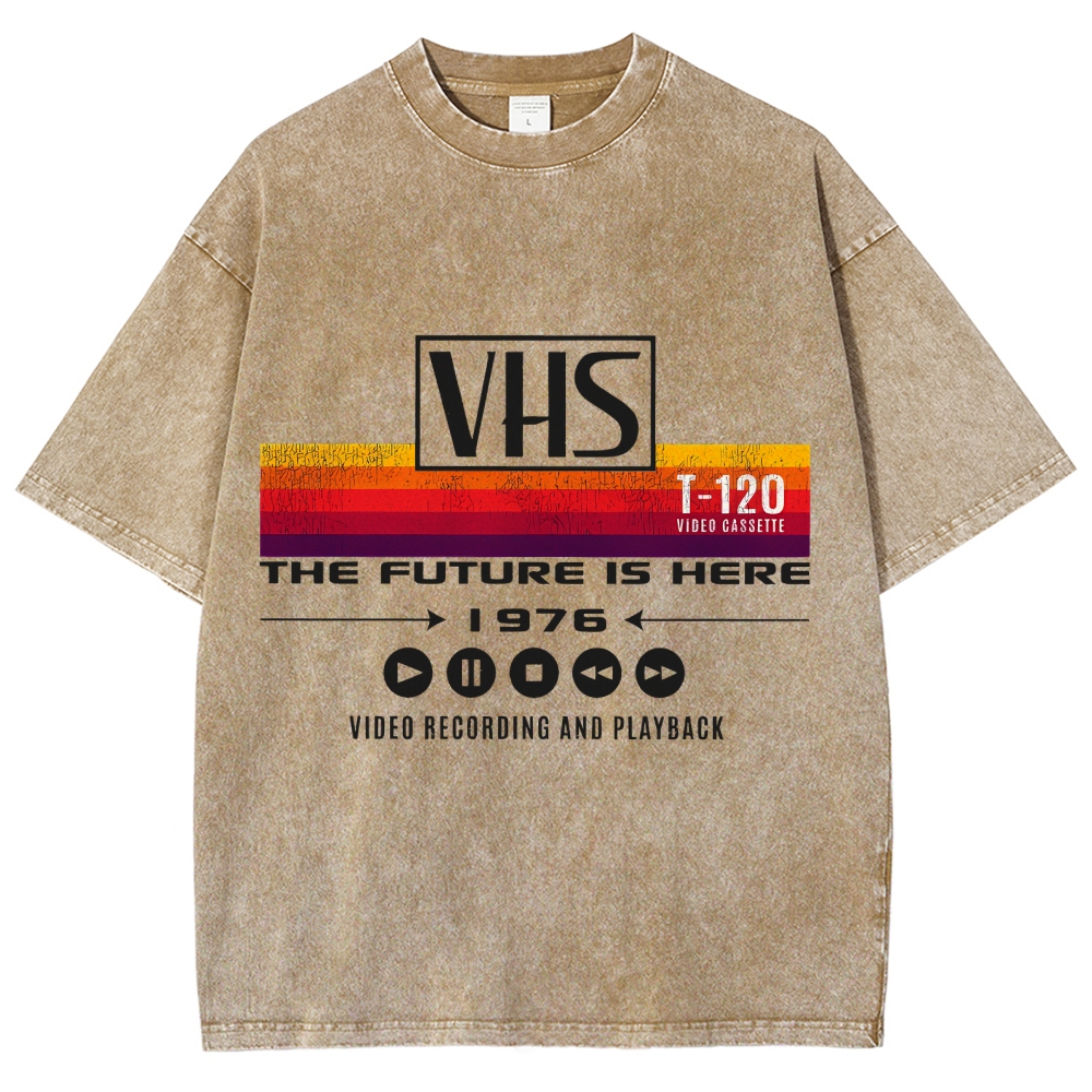 VHS Vintage Wash Japanese Design T-Shirt