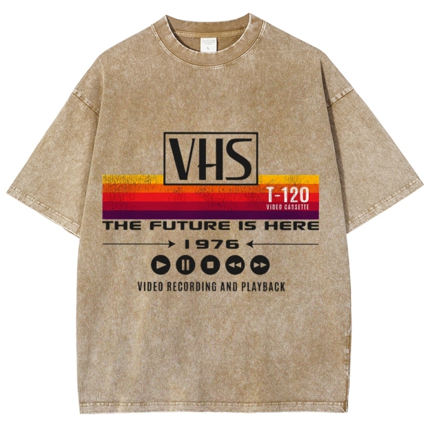 VHS Vintage Wash Japanese Design T-Shirt