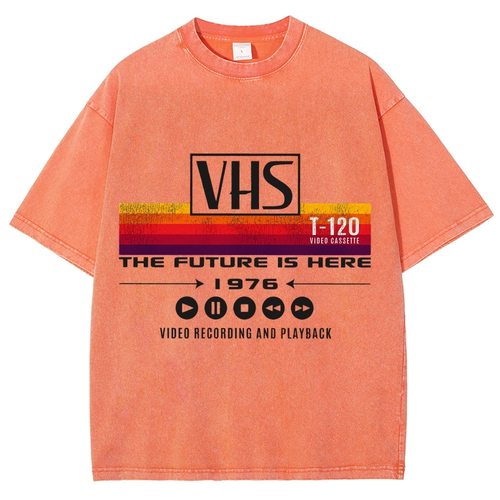 VHS Vintage Wash Japanese Design T-Shirt