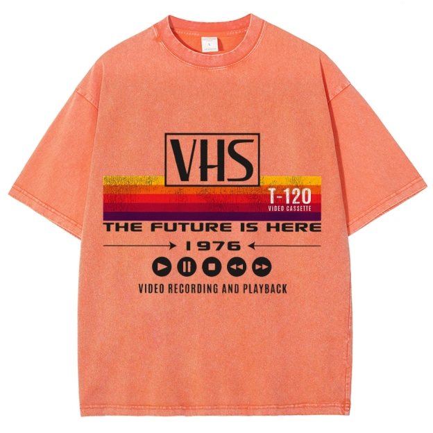 VHS Vintage Wash Japanese Design T-Shirt