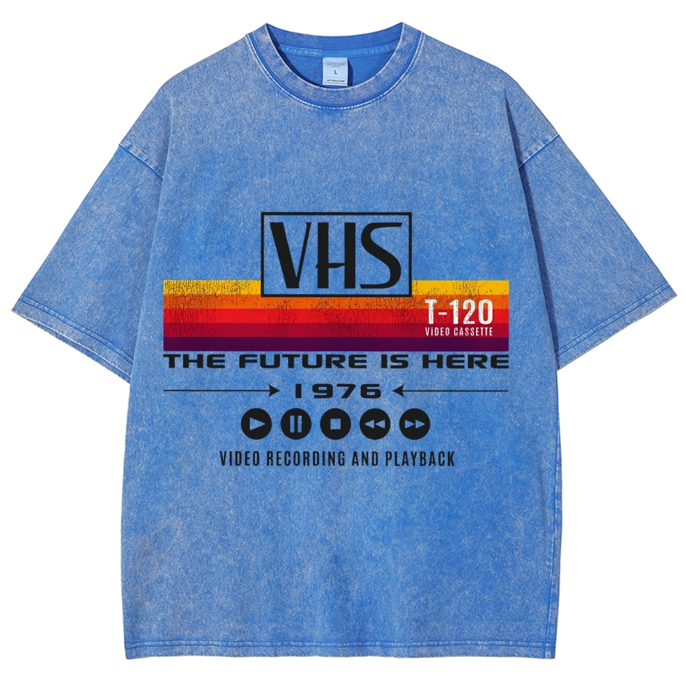 VHS Vintage Wash Japanese Design T-Shirt