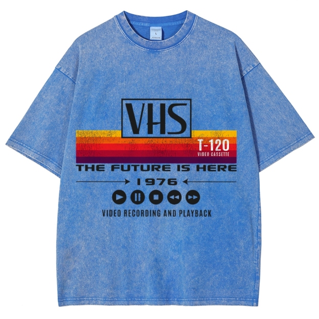 VHS Vintage Wash Japanese Design T-Shirt