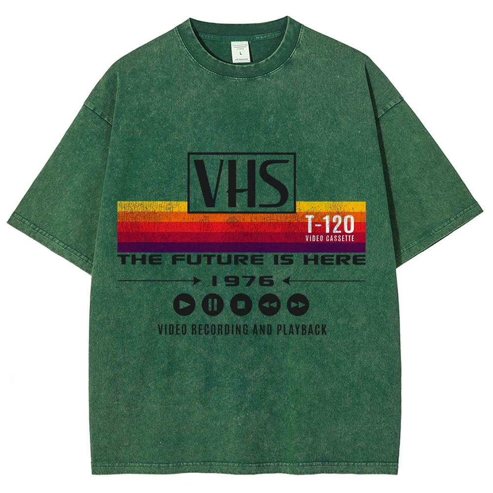 VHS Vintage Wash Japanese Design T-Shirt