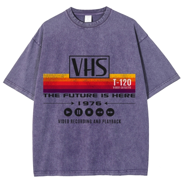 VHS Vintage Wash Japanese Design T-Shirt