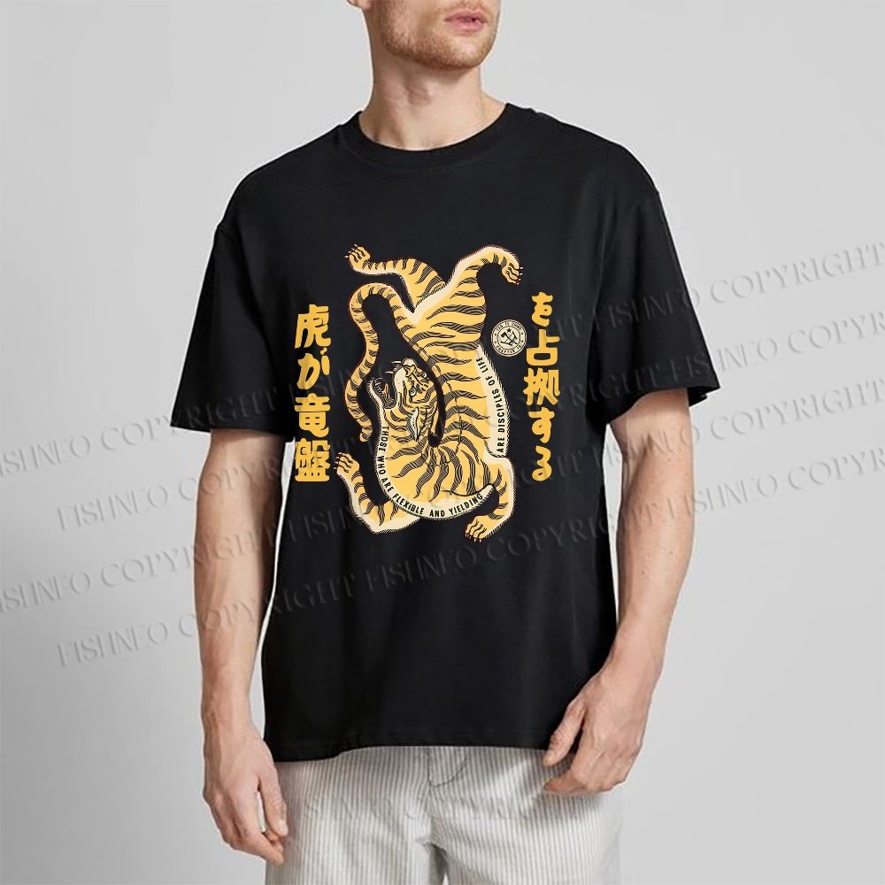 Unisex Vintage Japanese Tiger Classic Cotton T-shirt