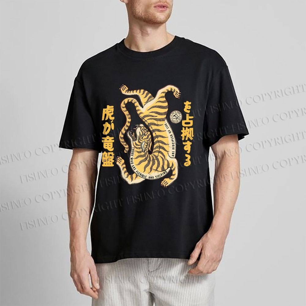 Unisex Vintage Japanese Tiger Classic Cotton T-shirt