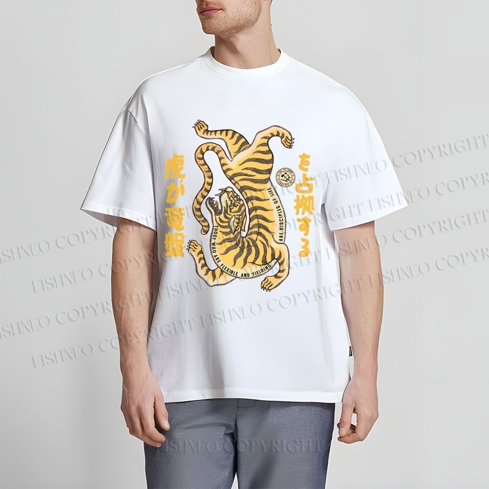 Unisex Vintage Japanese Tiger Classic Cotton T-shirt