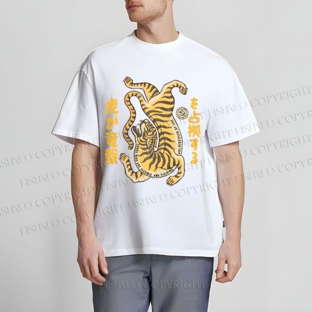 Unisex Vintage Japanese Tiger Classic Cotton T-shirt