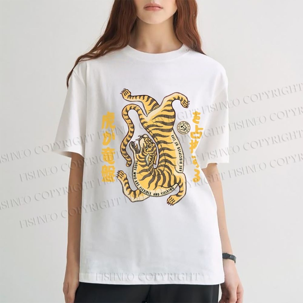 Unisex Vintage Japanese Tiger Classic Cotton T-shirt