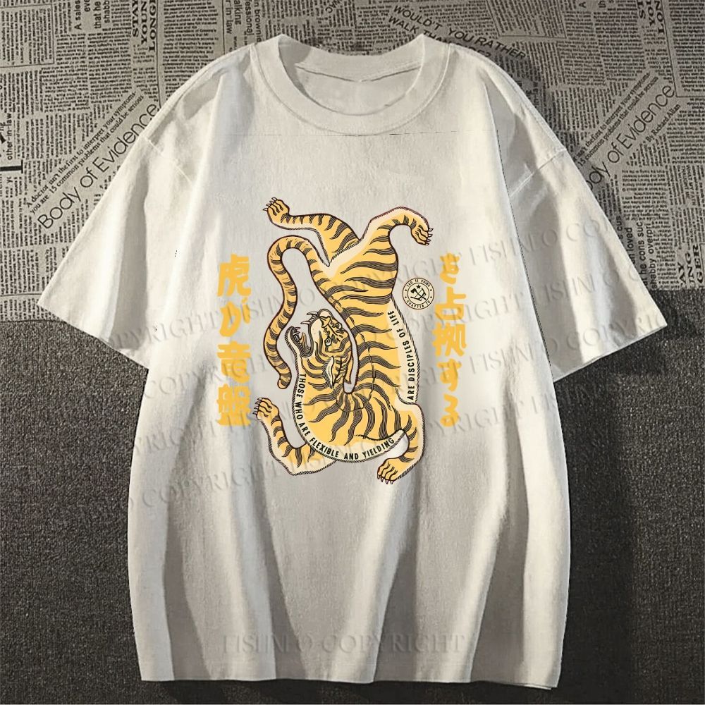 Unisex Vintage Japanese Tiger Classic Cotton T-shirt