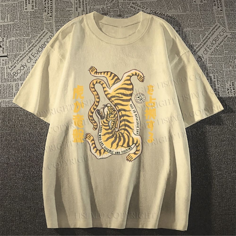 Unisex Vintage Japanese Tiger Classic Cotton T-shirt