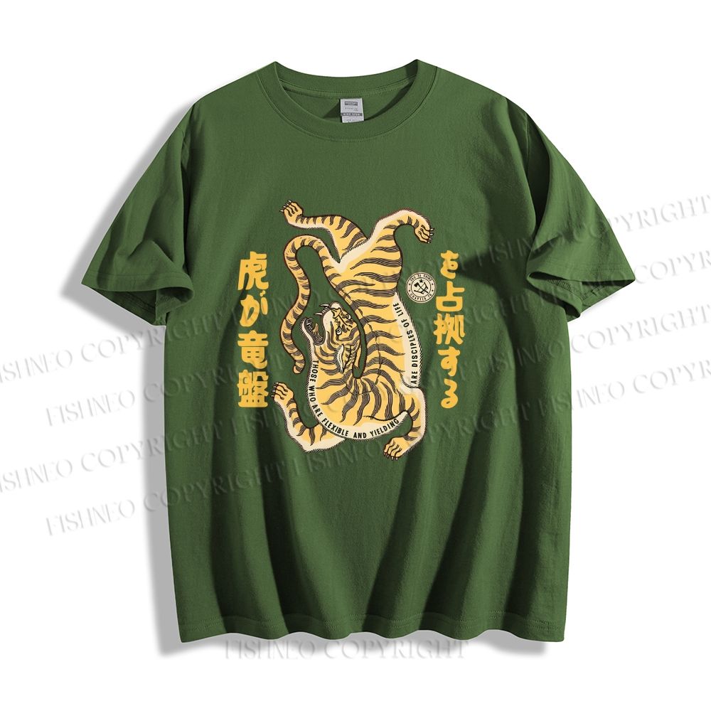 Unisex Vintage Japanese Tiger Classic Cotton T-shirt