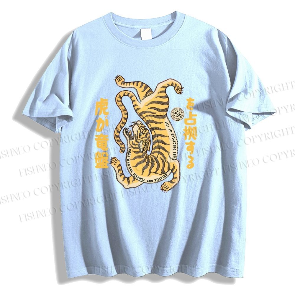 Unisex Vintage Japanese Tiger Classic Cotton T-shirt
