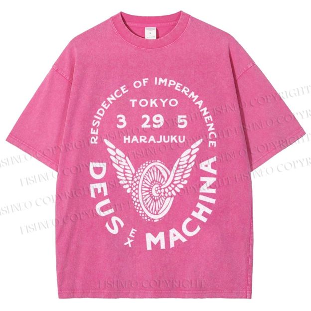 Unisex Deus Ex Machina Tokyo Japanese Style Printed Washed Tee