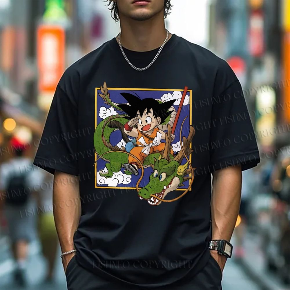 Unisex Japanese Vintage Dragon Ball Graffiti Classic Cotton T-shirt