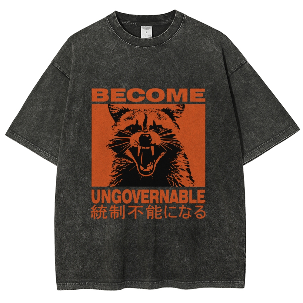  Ungovernable Raccoon Washed T-Shirt