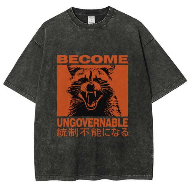  Ungovernable Raccoon Washed T-Shirt