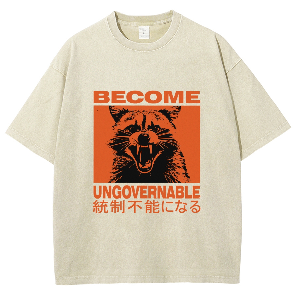  Ungovernable Raccoon Washed T-Shirt