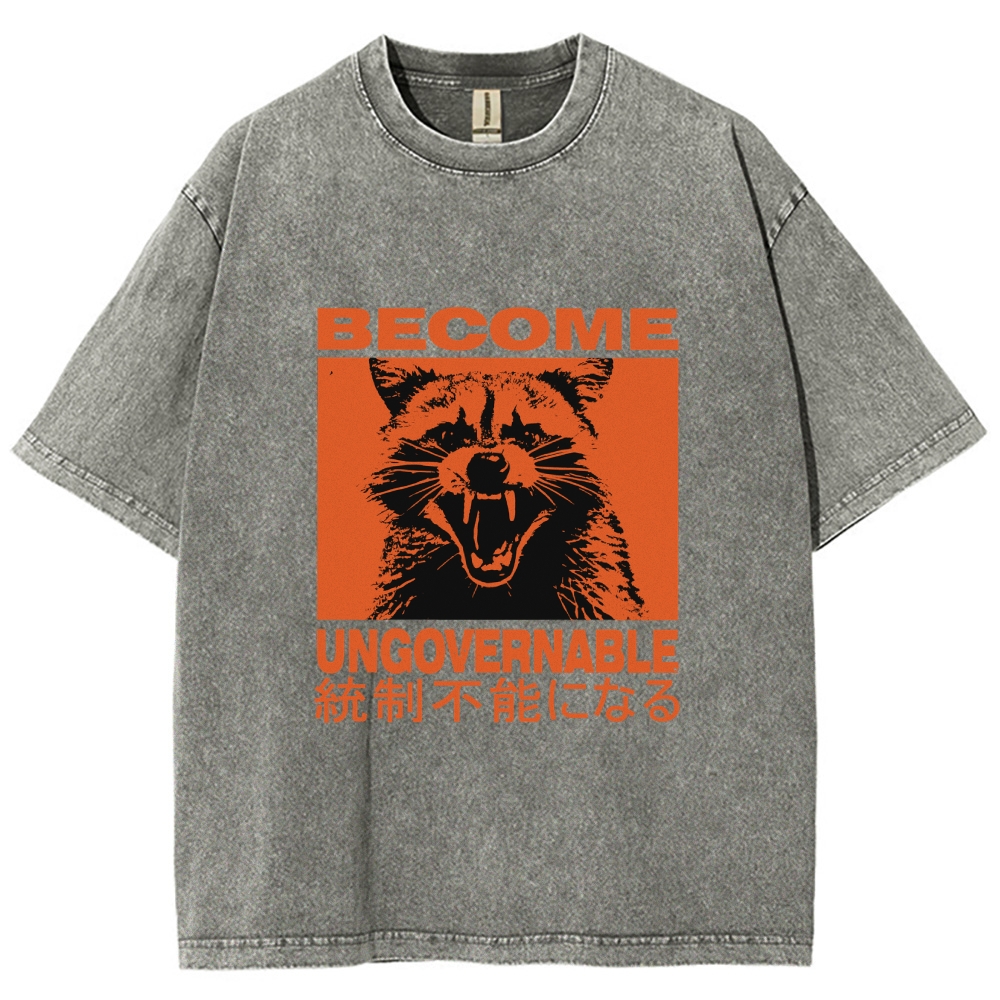  Ungovernable Raccoon Washed T-Shirt