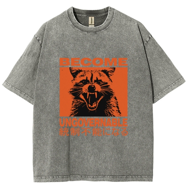  Ungovernable Raccoon Washed T-Shirt