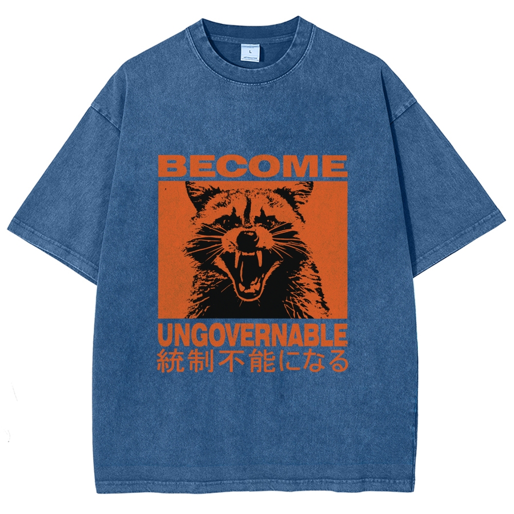  Ungovernable Raccoon Washed T-Shirt