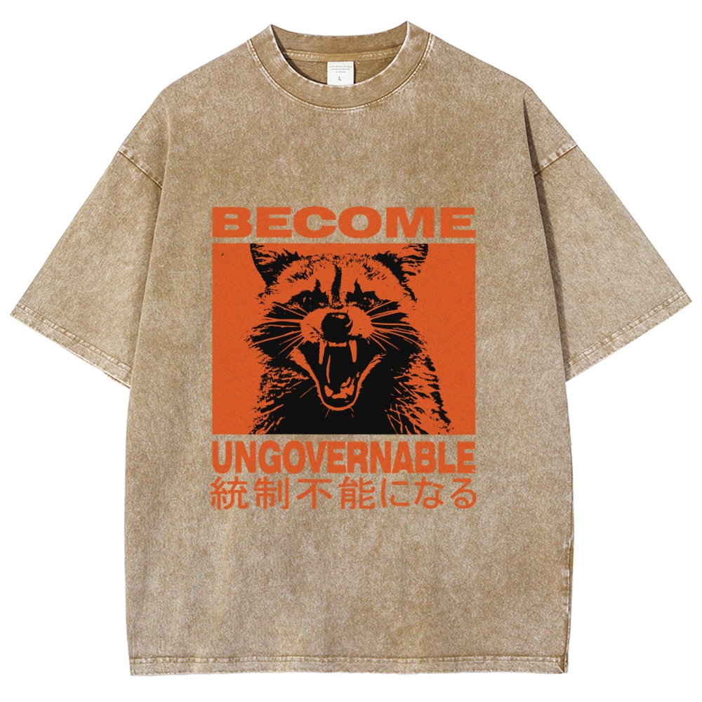  Ungovernable Raccoon Washed T-Shirt