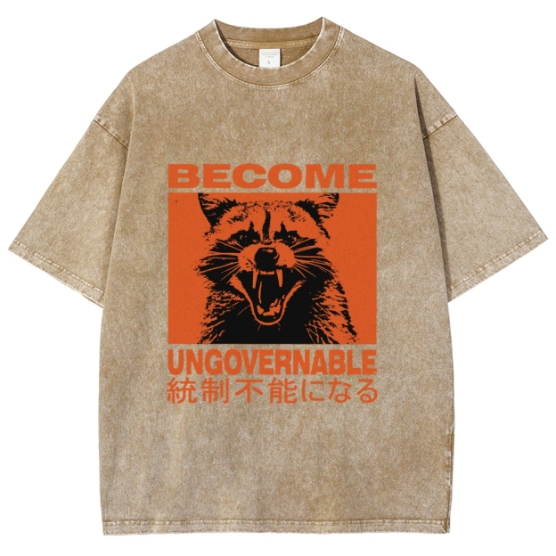  Ungovernable Raccoon Washed T-Shirt