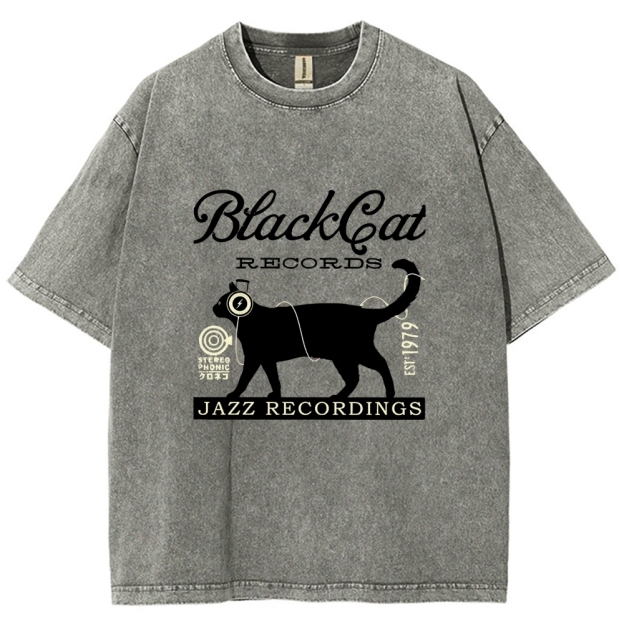 Black Cat Japan Washed T-Shirt