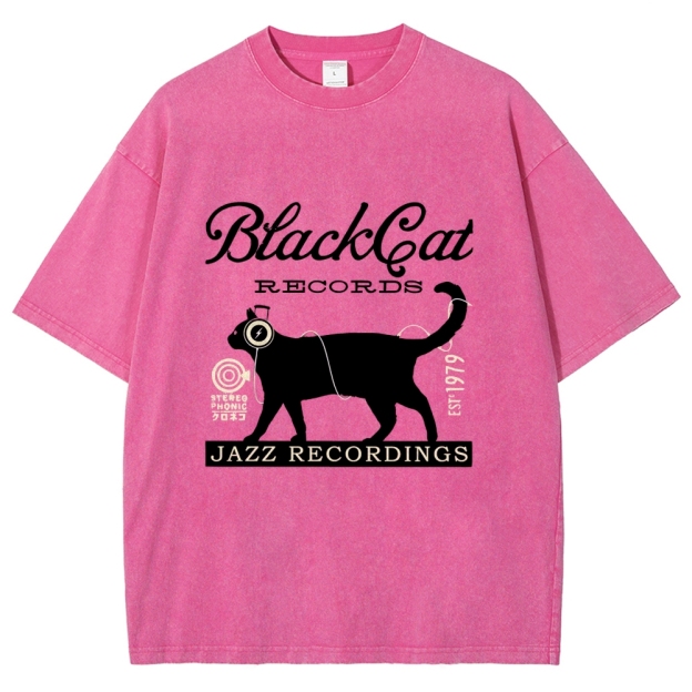 Black Cat Japan Washed T-Shirt