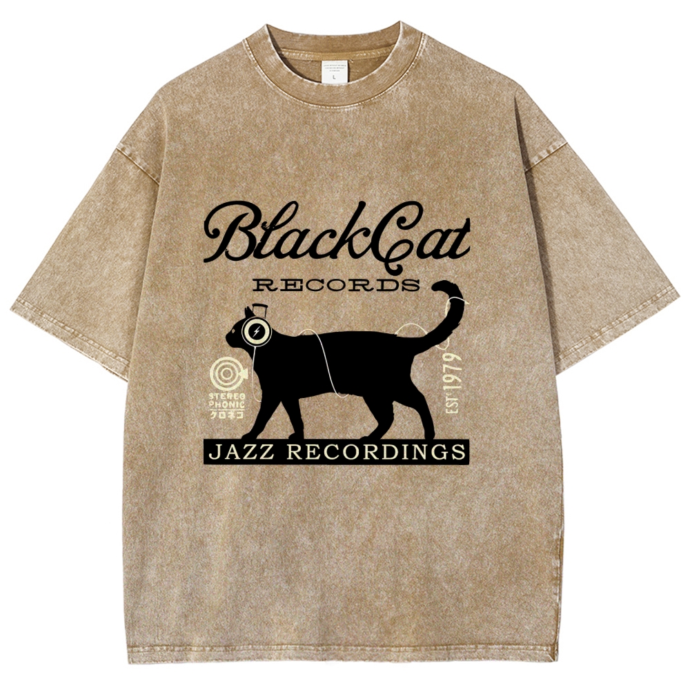 Black Cat Japan Washed T-Shirt