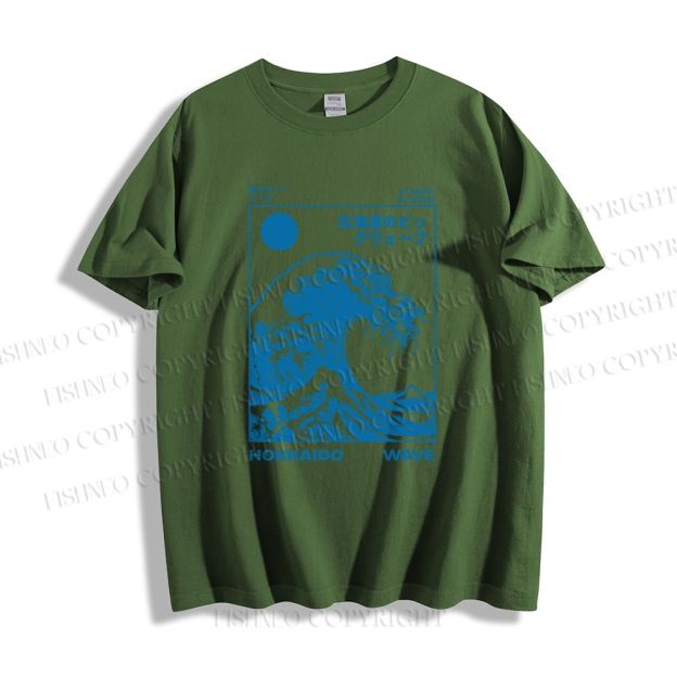 Unisex Japanese Art Wave Classic Cotton T-shirt