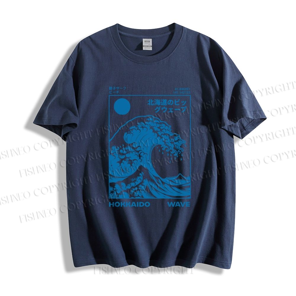 Unisex Japanese Art Wave Classic Cotton T-shirt