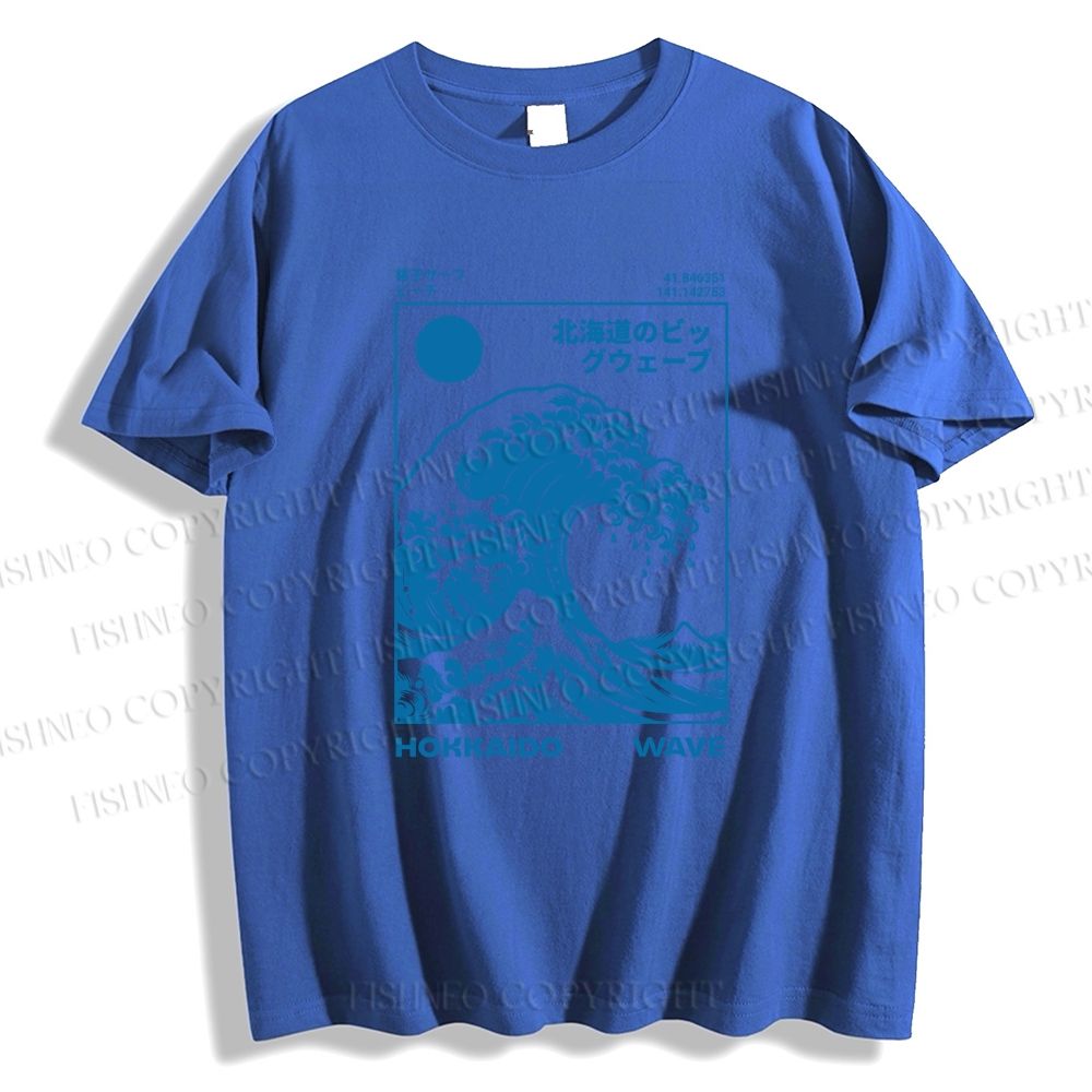 Unisex Japanese Art Wave Classic Cotton T-shirt