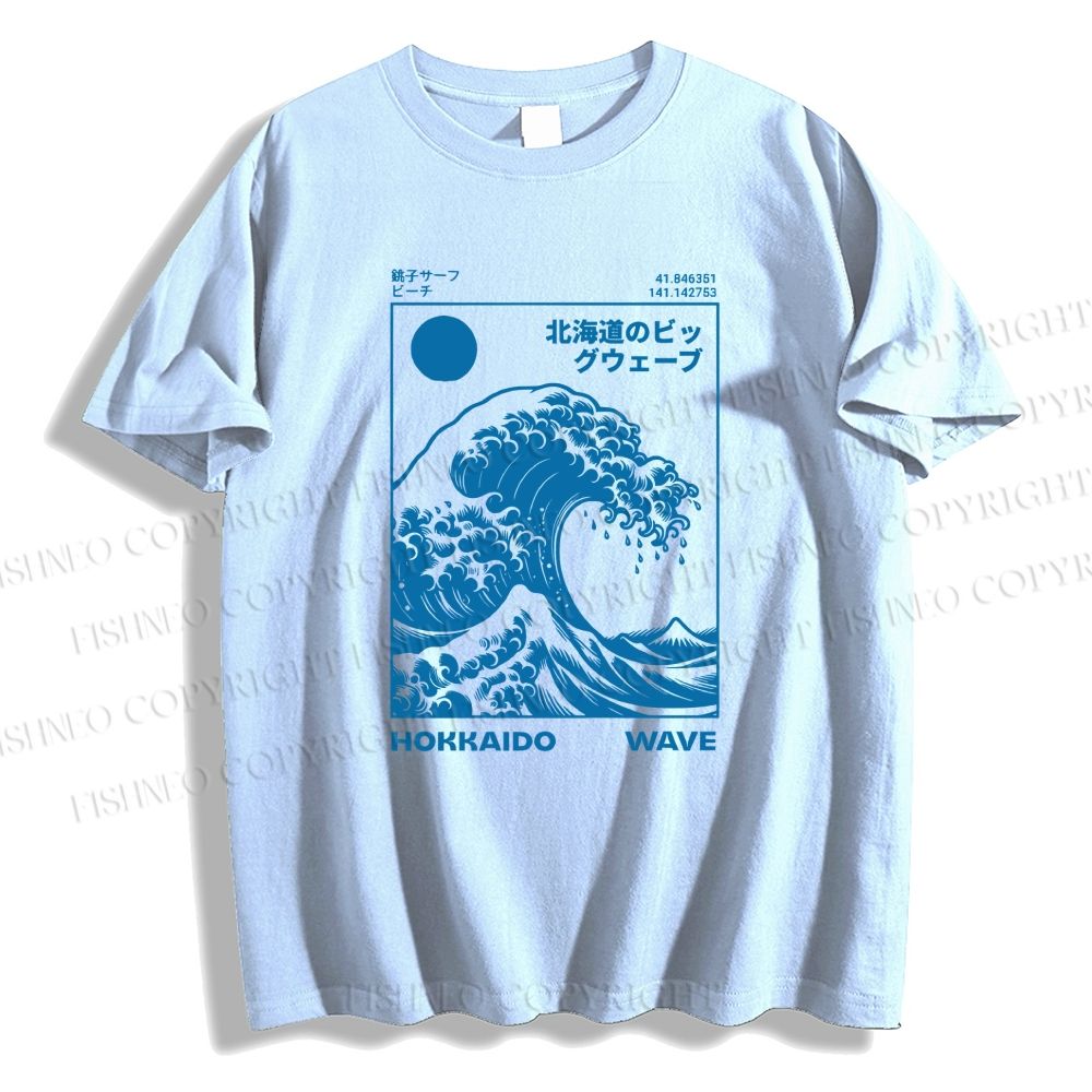 Unisex Japanese Art Wave Classic Cotton T-shirt