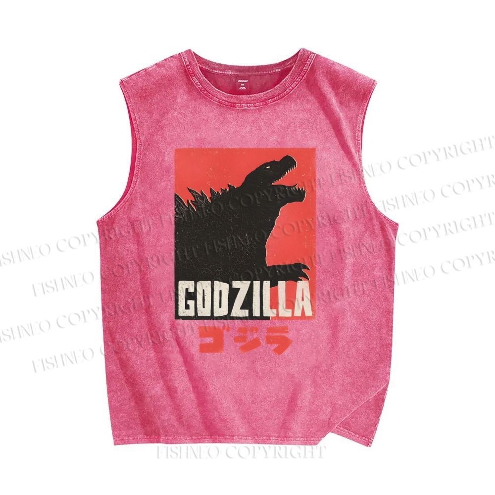 Unisex Monster Printed Washed Tank Top