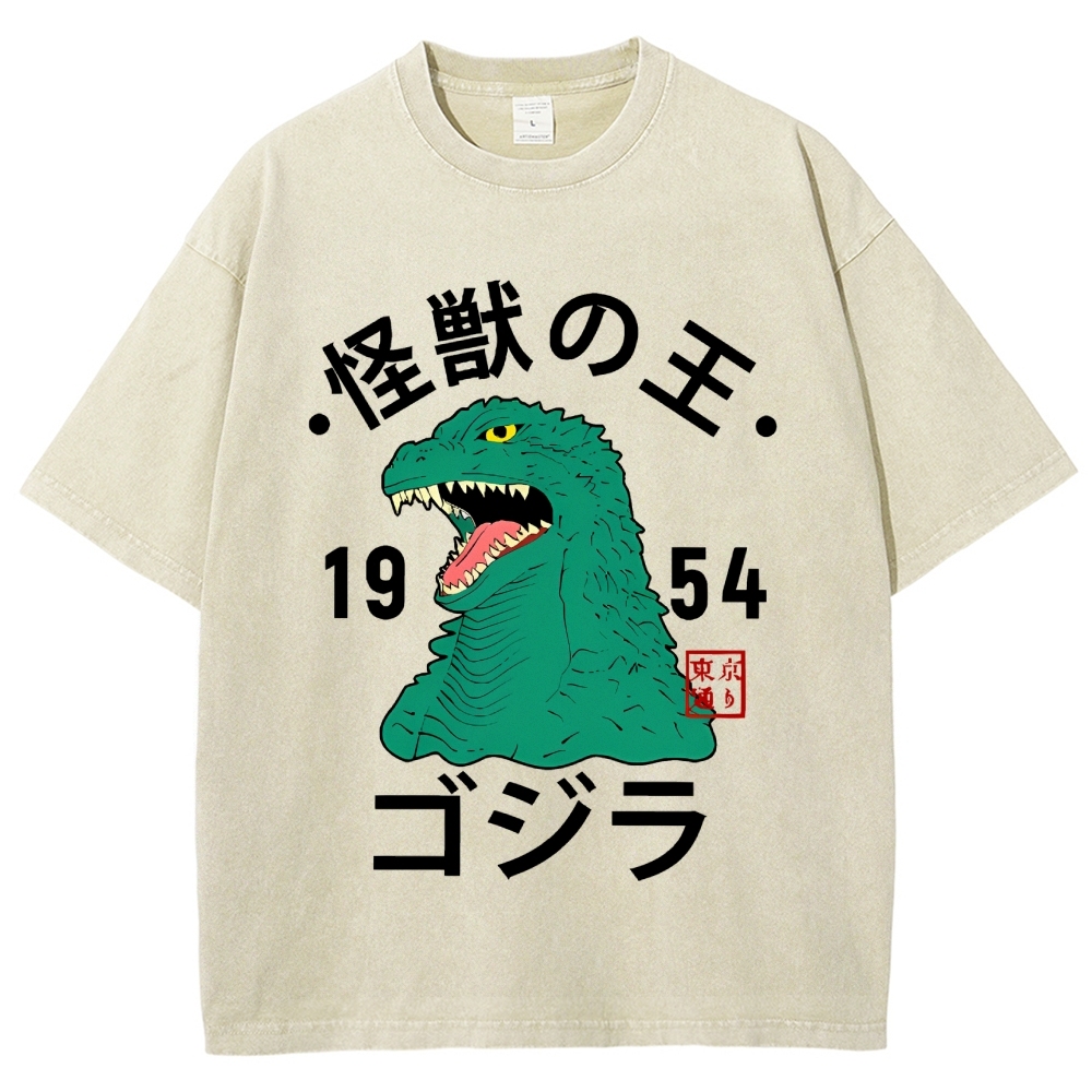 Godzilla Vintage Wash Japanese Design T-Shirt