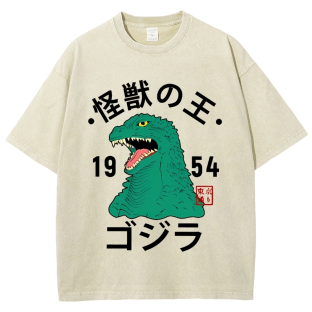 Godzilla Vintage Wash Japanese Design T-Shirt