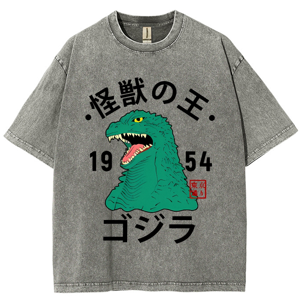 Godzilla Vintage Wash Japanese Design T-Shirt